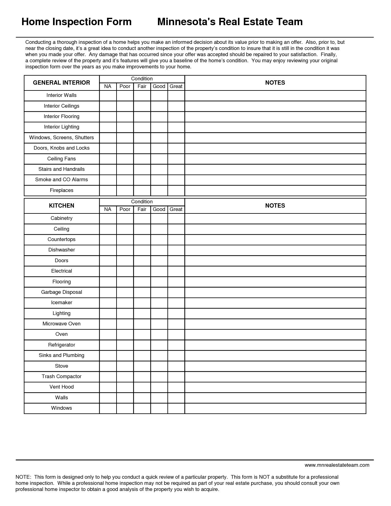 026 Template Ideas 20Free Home20Nspection Forms Pdf Blank Throughout Property Management Inspection Report Template