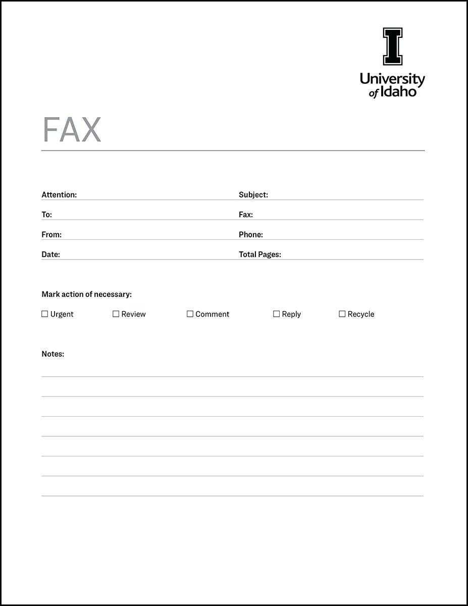 028 Fax Cover Sheet Brand Resource Center University Of Page For Fax Template Word 2010