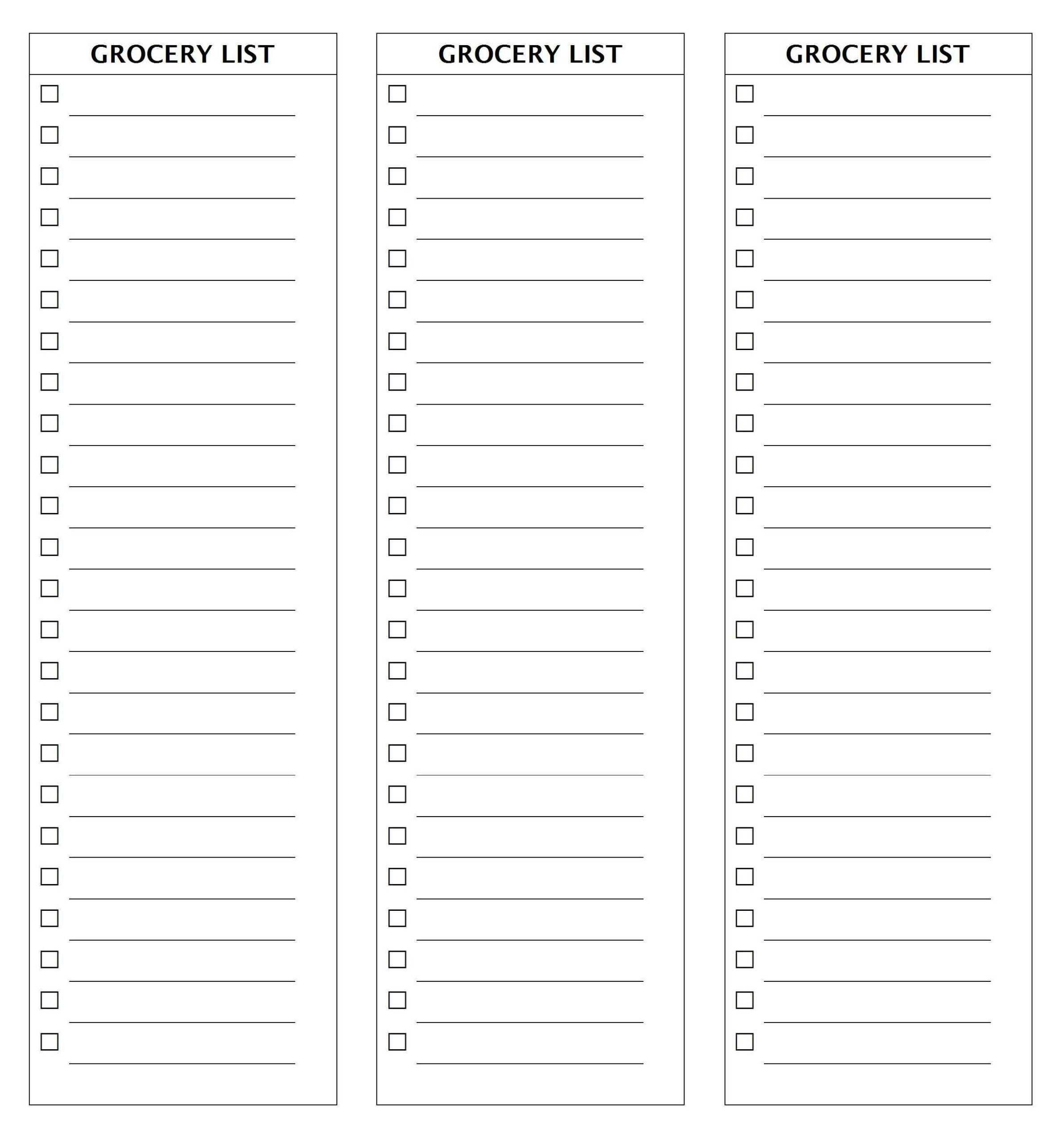 031 Template Ideas Free Printable Shopping List Grocery With Regard To Blank Grocery Shopping List Template