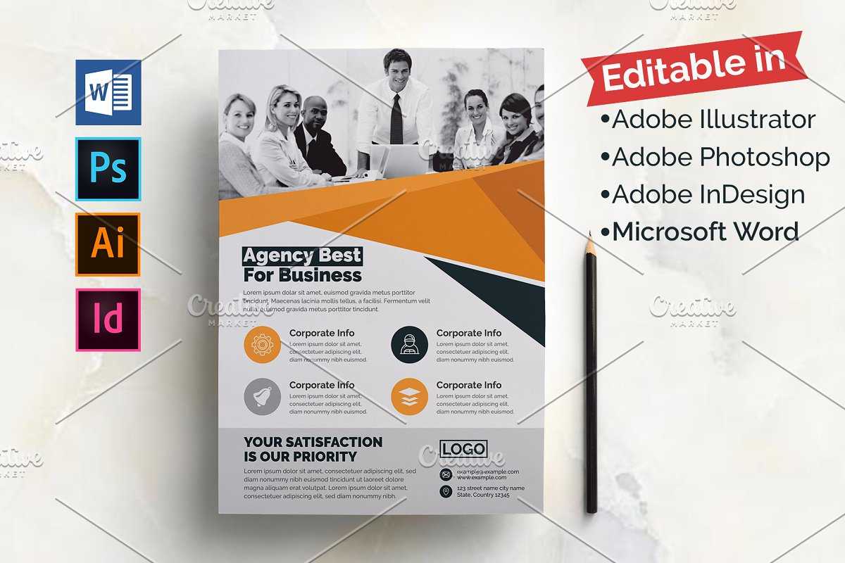 032 Microsoft Word Business Flyer Templates Creative Market Pertaining To Free Business Flyer Templates For Microsoft Word