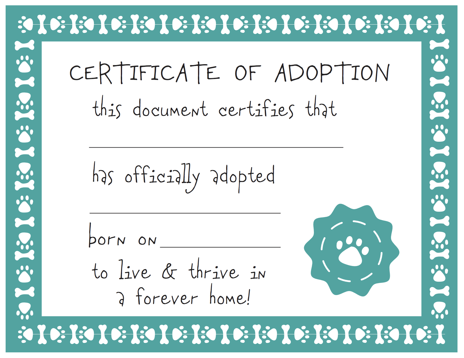 032 Template Ideas Blank Service Dog Certificate Screen Shot Pertaining To Blank Adoption Certificate Template
