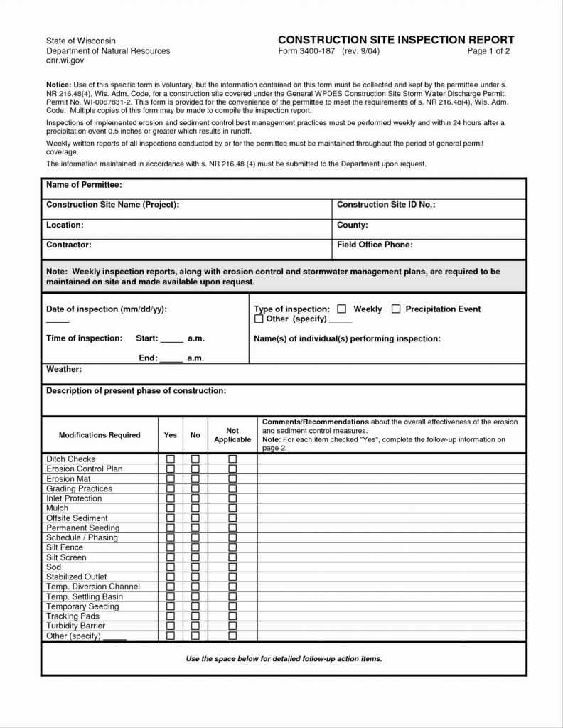 033 Construction Daily Report Example Project Management Inside Daily Inspection Report Template