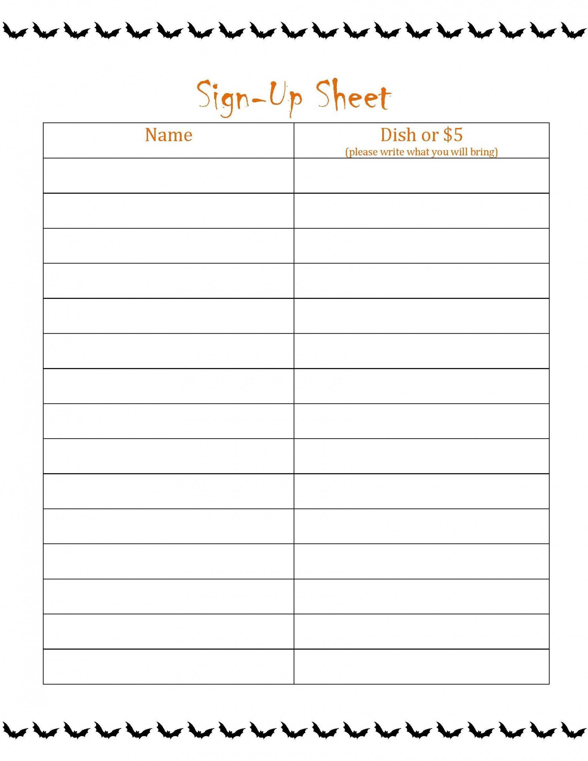 035 Thanksgiving Potluck Sign Up Sheet Template Word Signup Pertaining To Potluck Signup Sheet Template Word