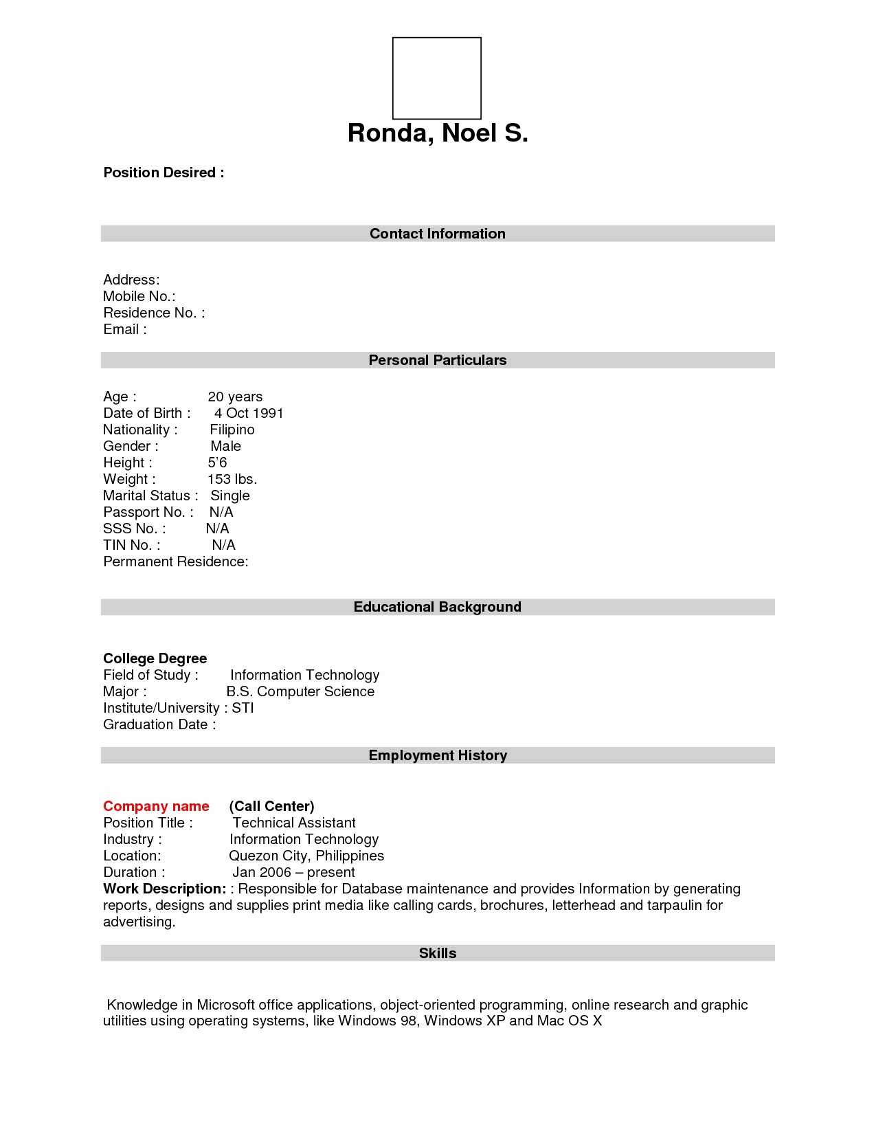 038 Free Blank Resume Templates Resumemplate Doc Pdf Within Free Blank Resume Templates For Microsoft Word