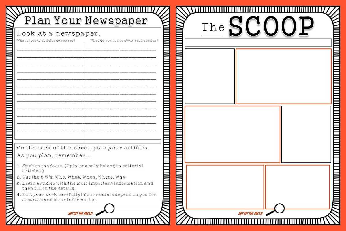 038 Free Printable Newspaper Template For Students Kids Pdf Intended For Blank Newspaper Template For Word