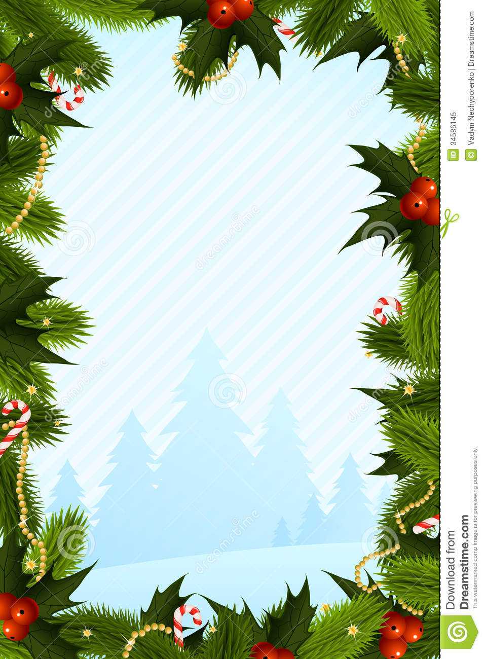 043 Christmas Card Template Fir Trees Decorations Word Menu Within Blank Christmas Card Templates Free