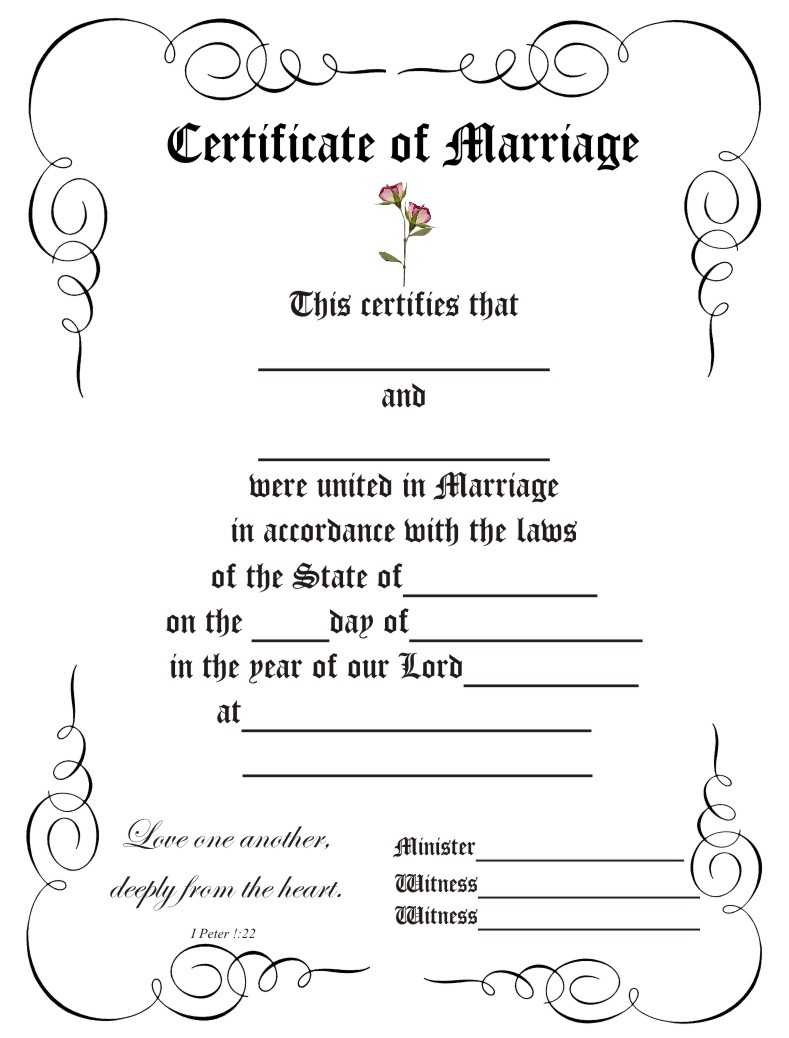 043 Template Ideas Certificate Of Marriage Blank 410781 Pertaining To Blank Marriage Certificate Template