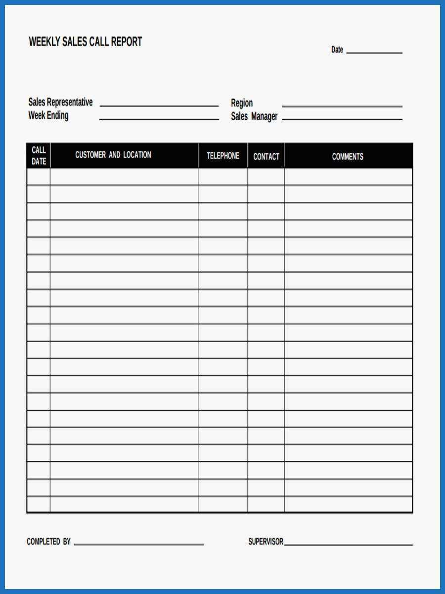 045 Sales Call Reporting Template Weekly Report Marvelous For Sales Call Report Template