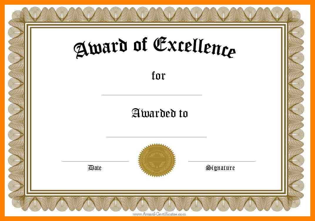 10+ Award Certificate Templates Word | Time Table Chart For Blank Award Certificate Templates Word