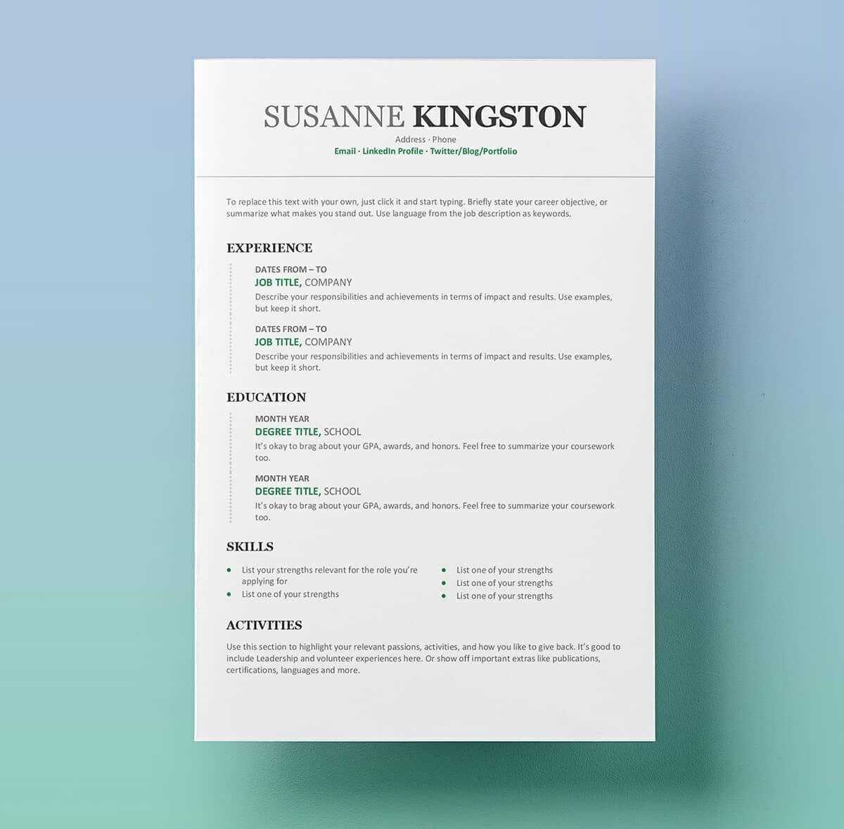 11 Free Professional Resume Templates Microsoft Word Format For Free Basic Resume Templates Microsoft Word