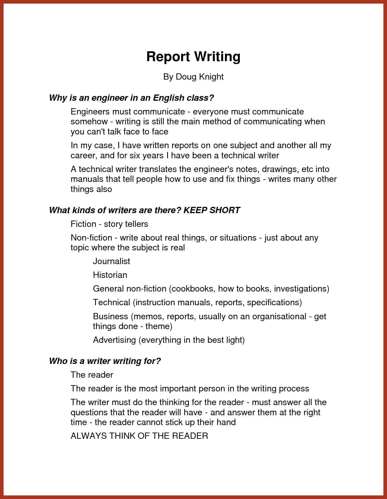 11+ Narrative Report Examples – Pdf | Examples For Report Writing Template Download
