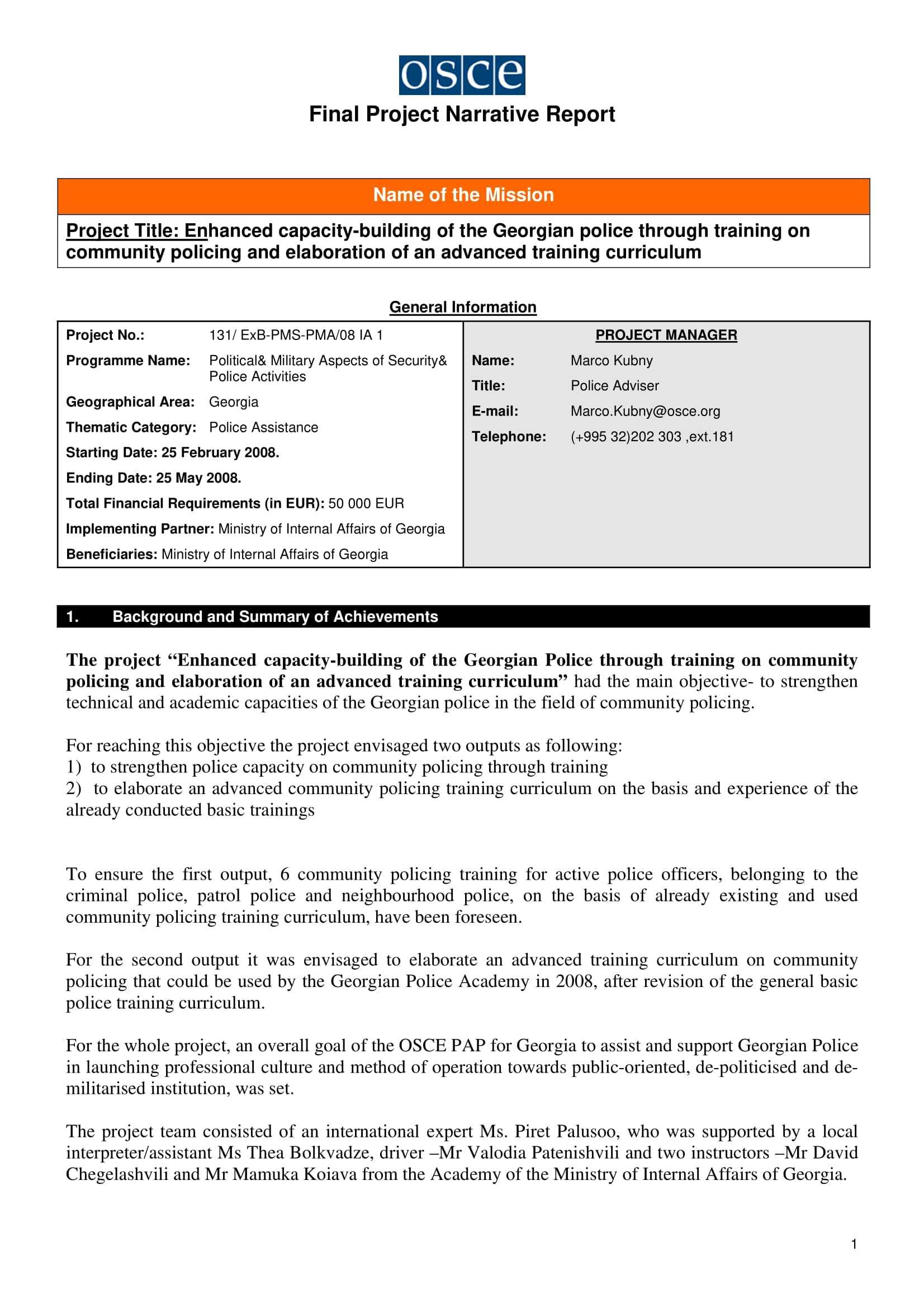 11+ Narrative Report Examples – Pdf | Examples Pertaining To After Training Report Template