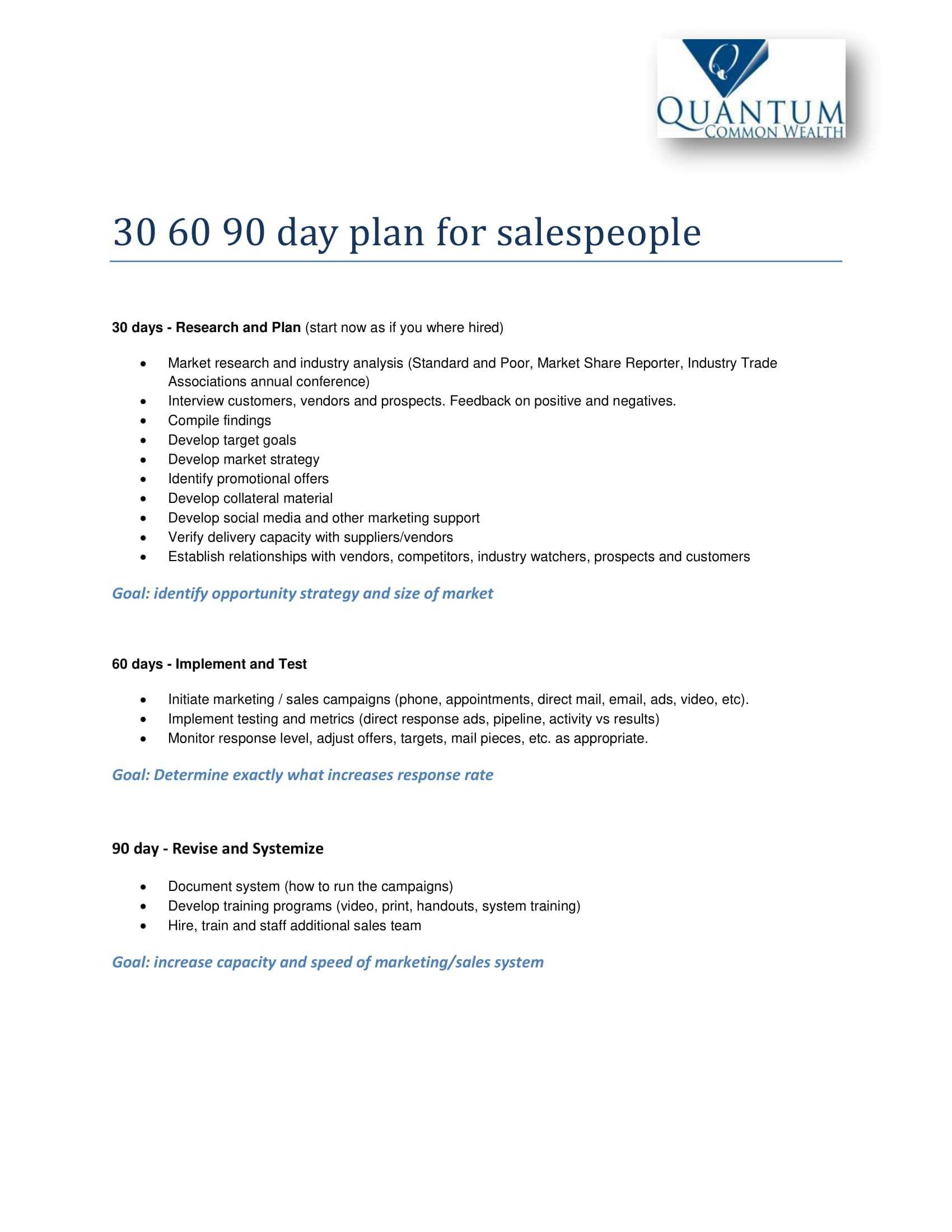 12+ 30 60 90 Day Sales Plan Examples – Pdf, Word | Examples Throughout 30 60 90 Day Plan Template Word