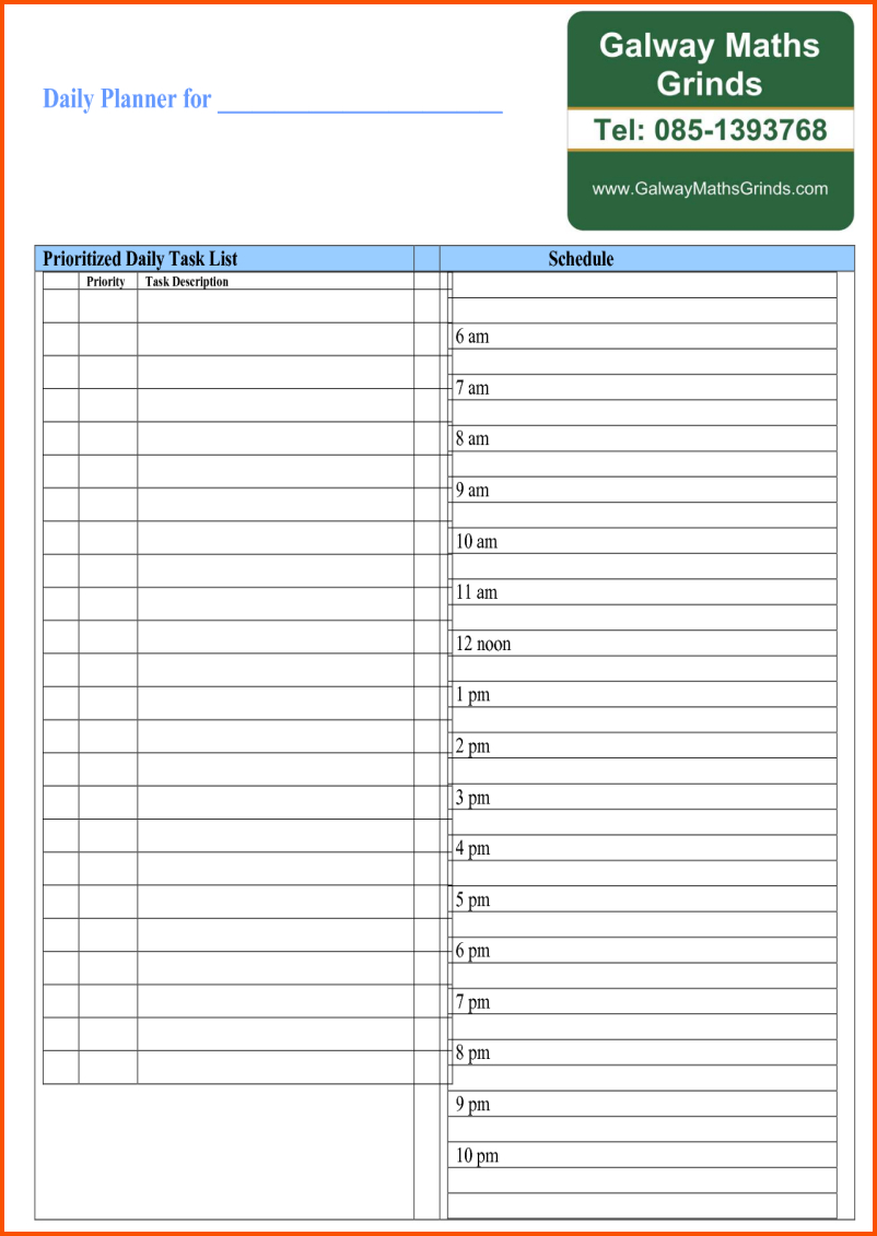 12+ Daily Planner Template Word | Survey Template Words Pertaining To Blank Table Of Contents Template Pdf