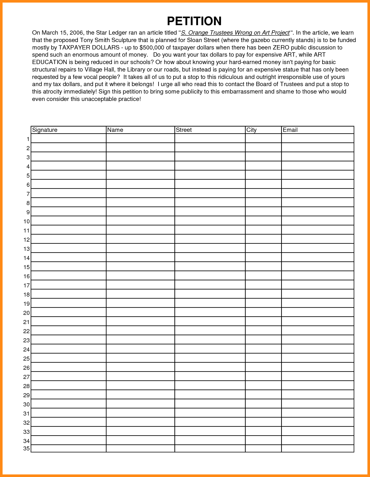 12+ Download Petition Template | Odr2017 With Regard To Blank Petition Template
