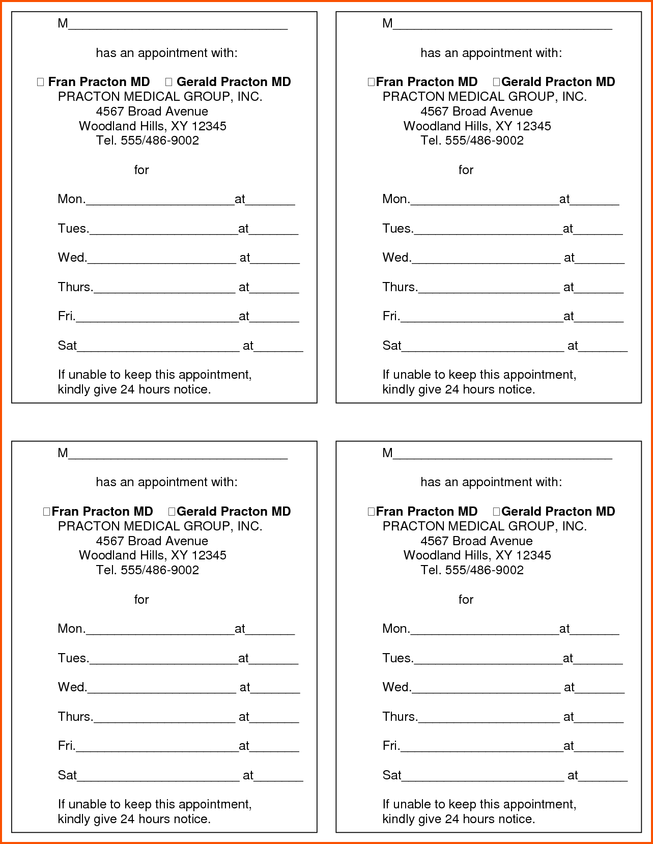 13+ Appointment Cards Template | Survey Template Words In Appointment Card Template Word