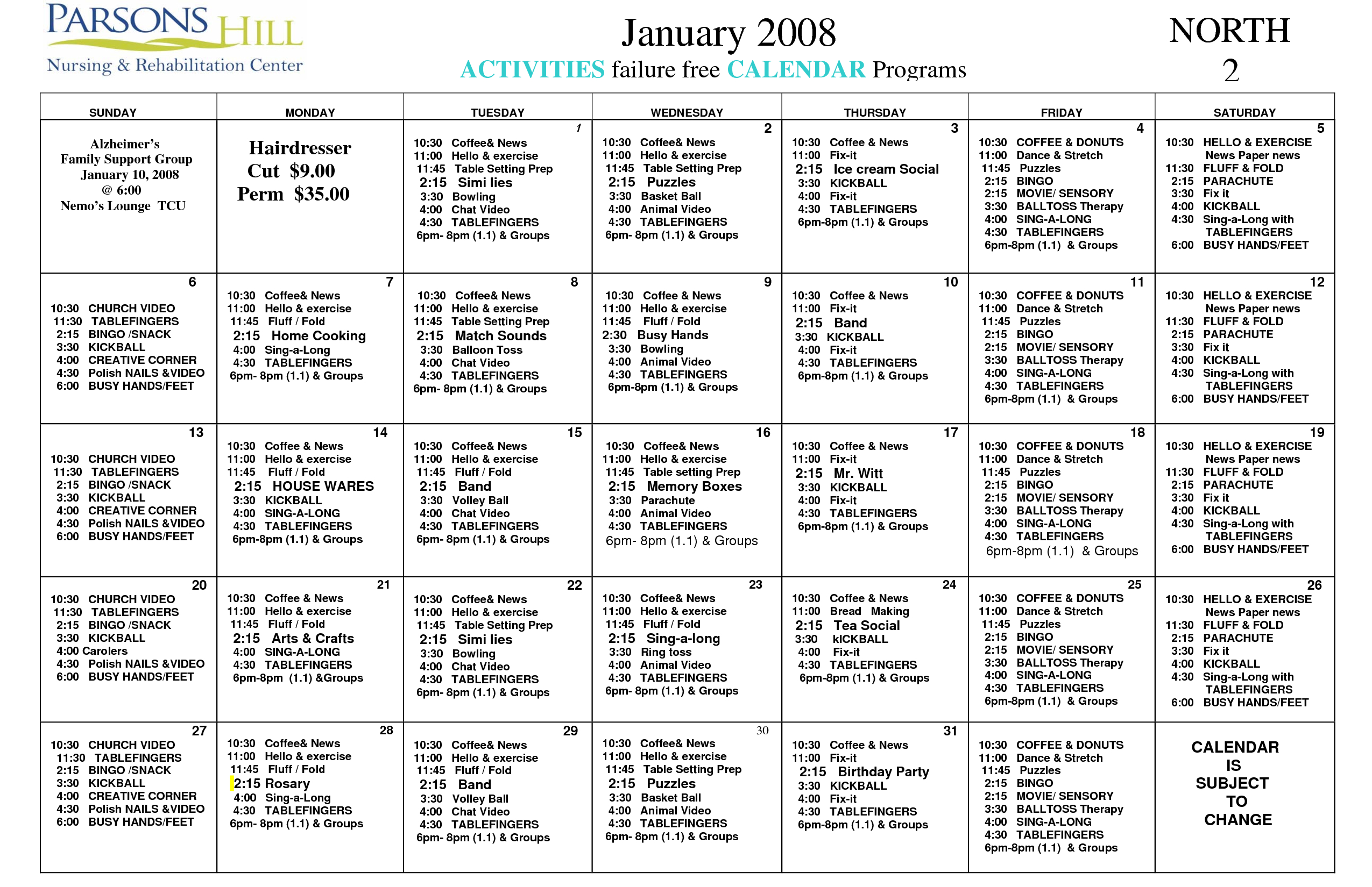 14 Blank Activity Calendar Template Images – Printable Blank In Blank Activity Calendar Template