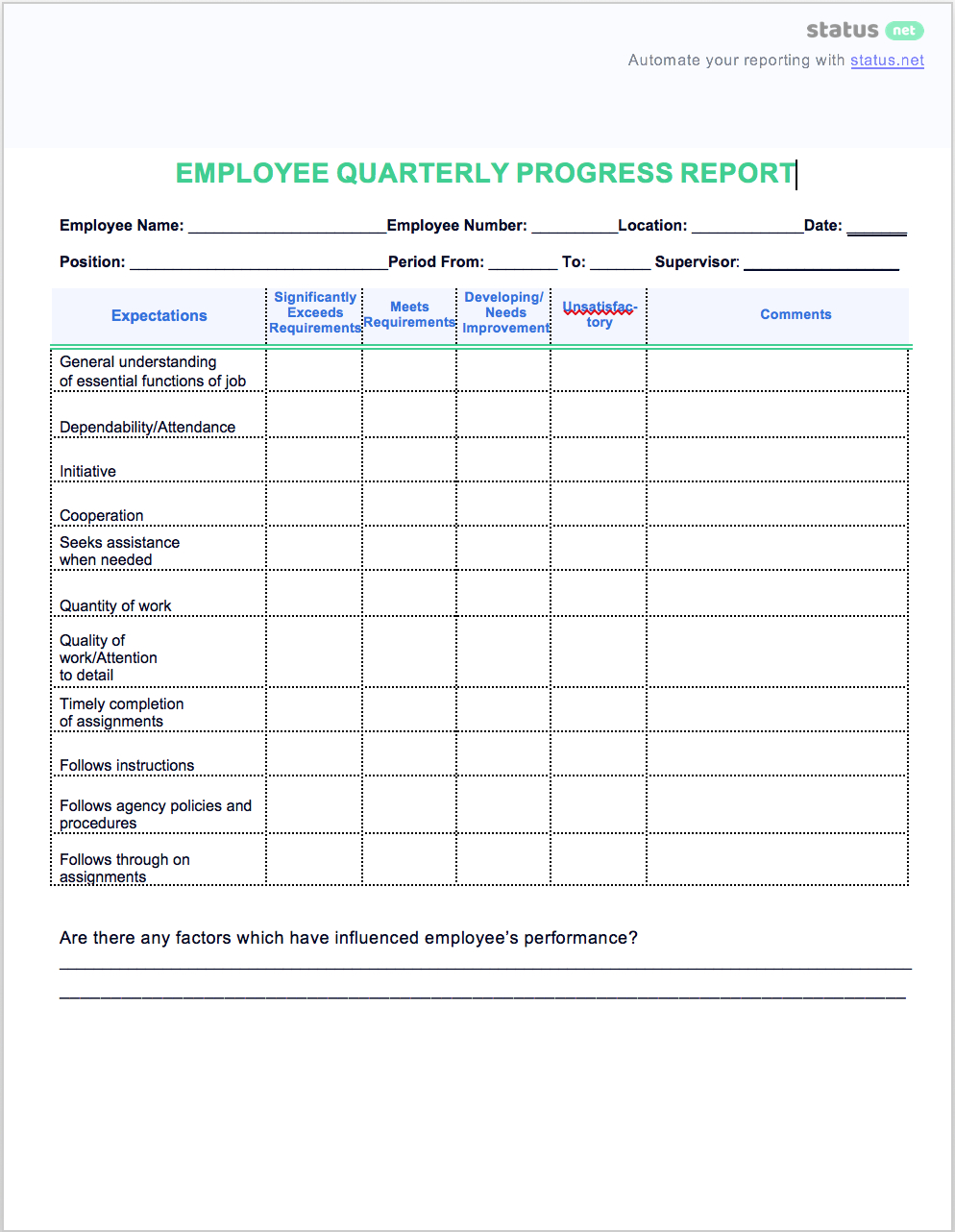 2 Easy Quarterly Progress Report Templates | Free Download With Regard To Business Quarterly Report Template
