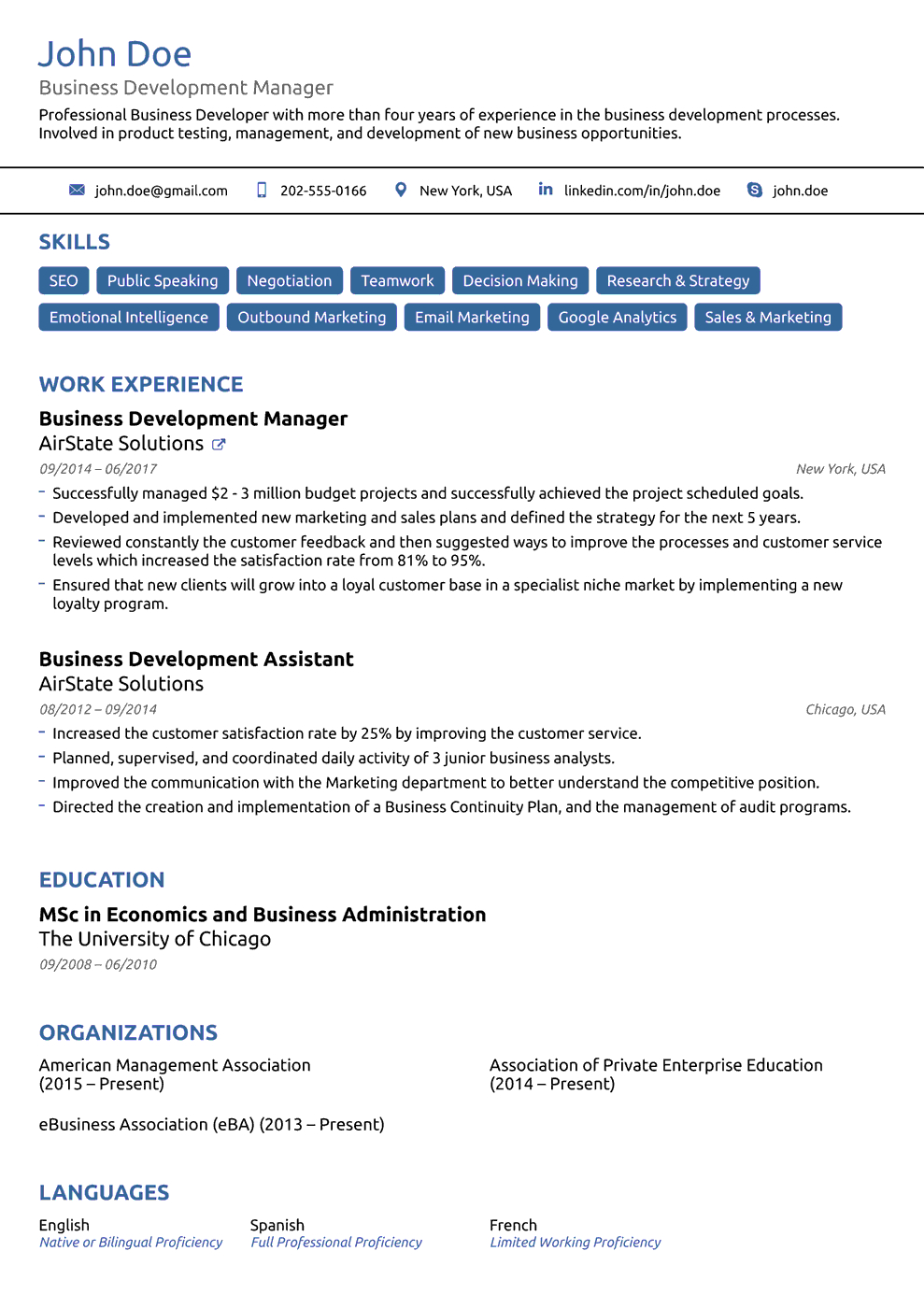 20+ One Page Resume Templates [Free Download] Intended For Free Basic Resume Templates Microsoft Word