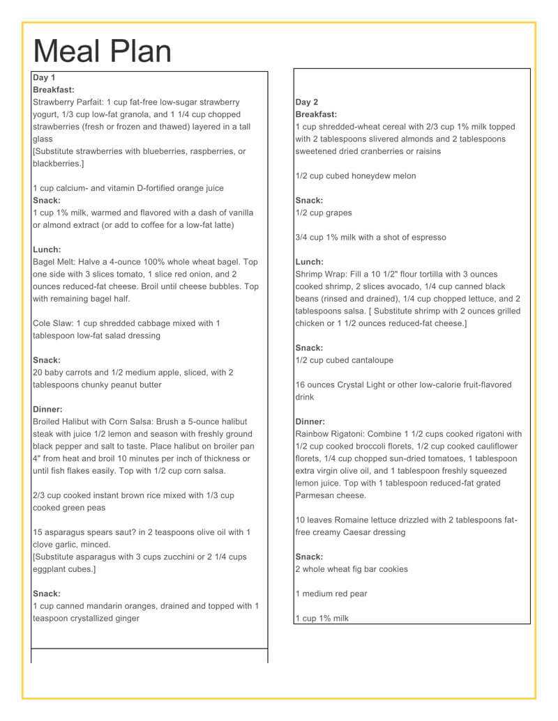25+ Free Weekly/daily Meal Plan Templates (For Excel And Word) In Weekly Meal Planner Template Word