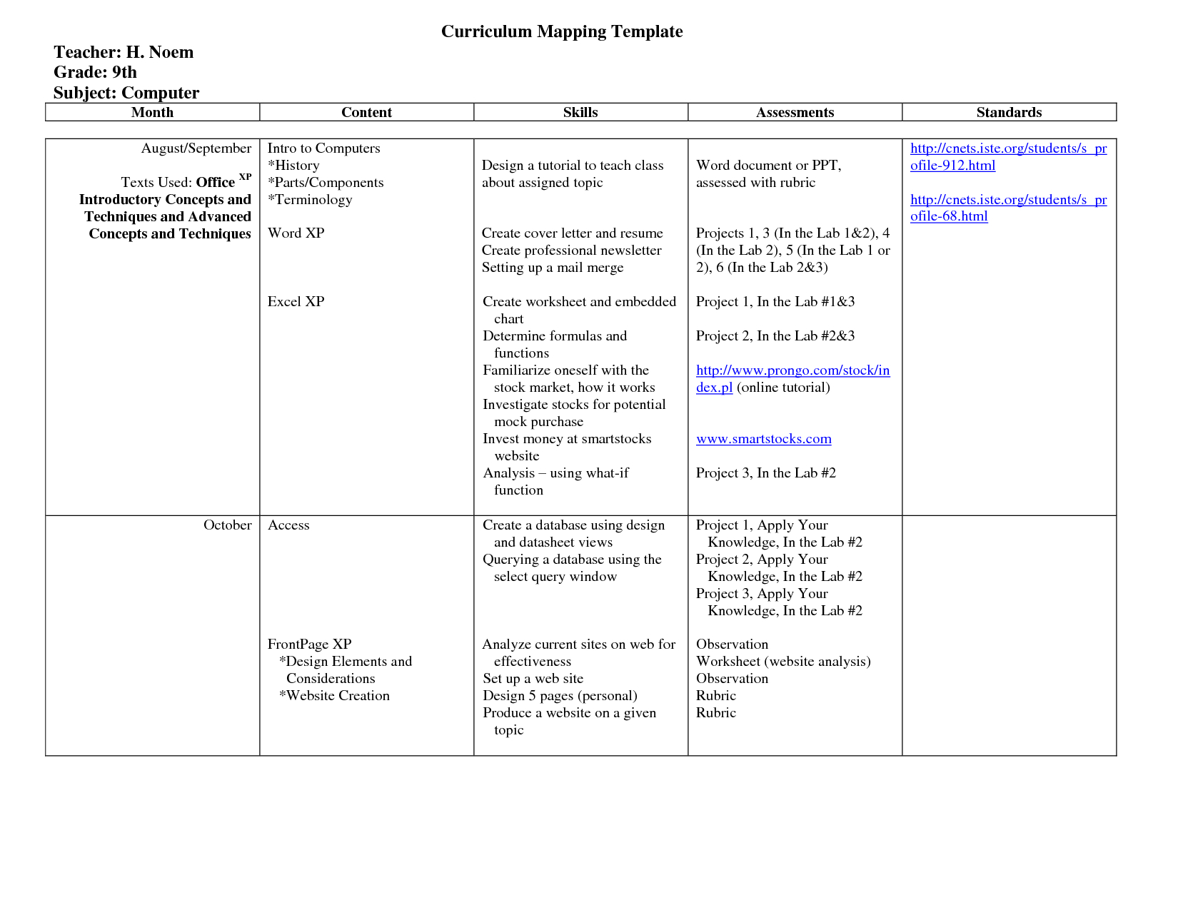 25 Images Of Curriculum Mapping Template For Training In Blank Curriculum Map Template