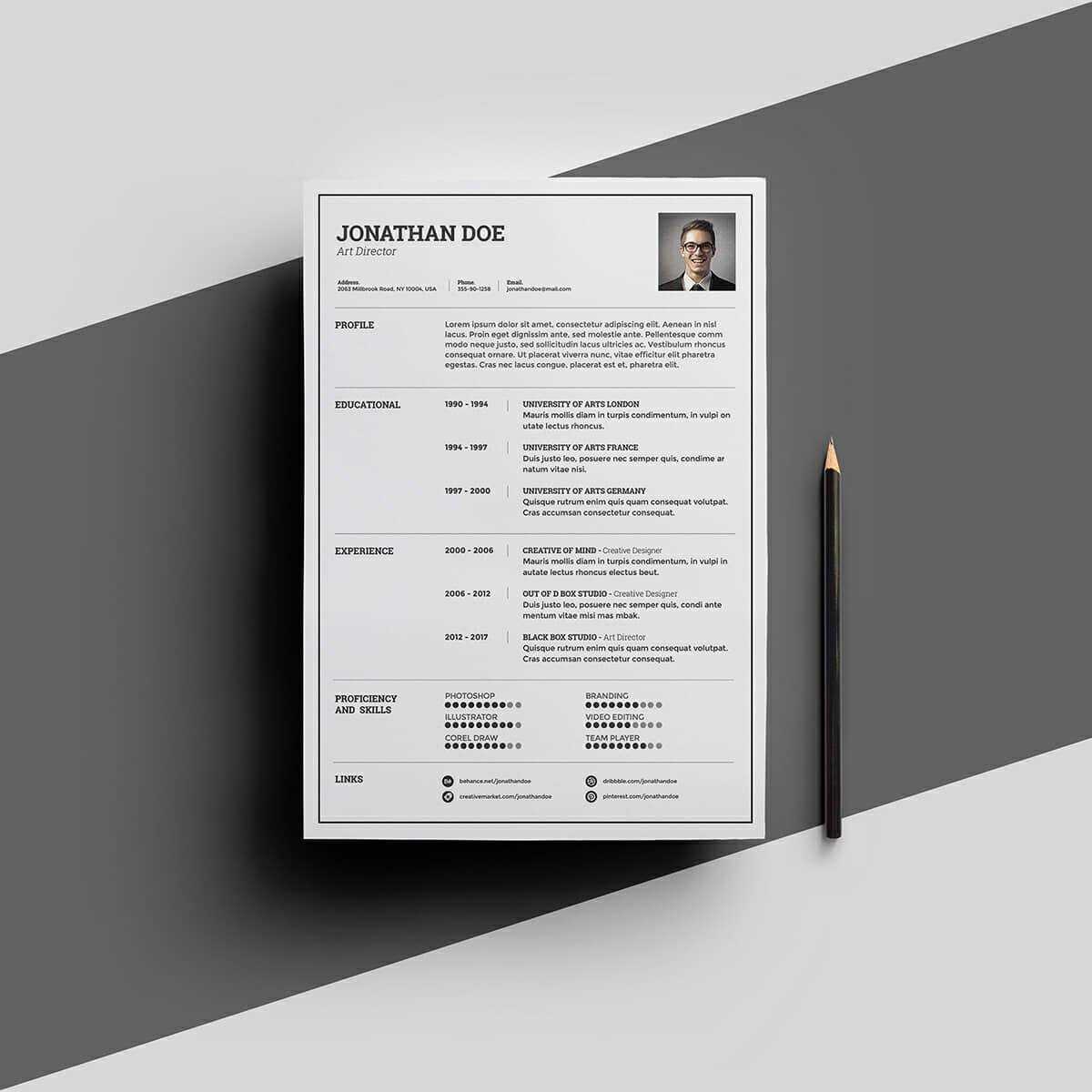 45 Free Modern Resume Cv Templates Minimalist Simple In Free 