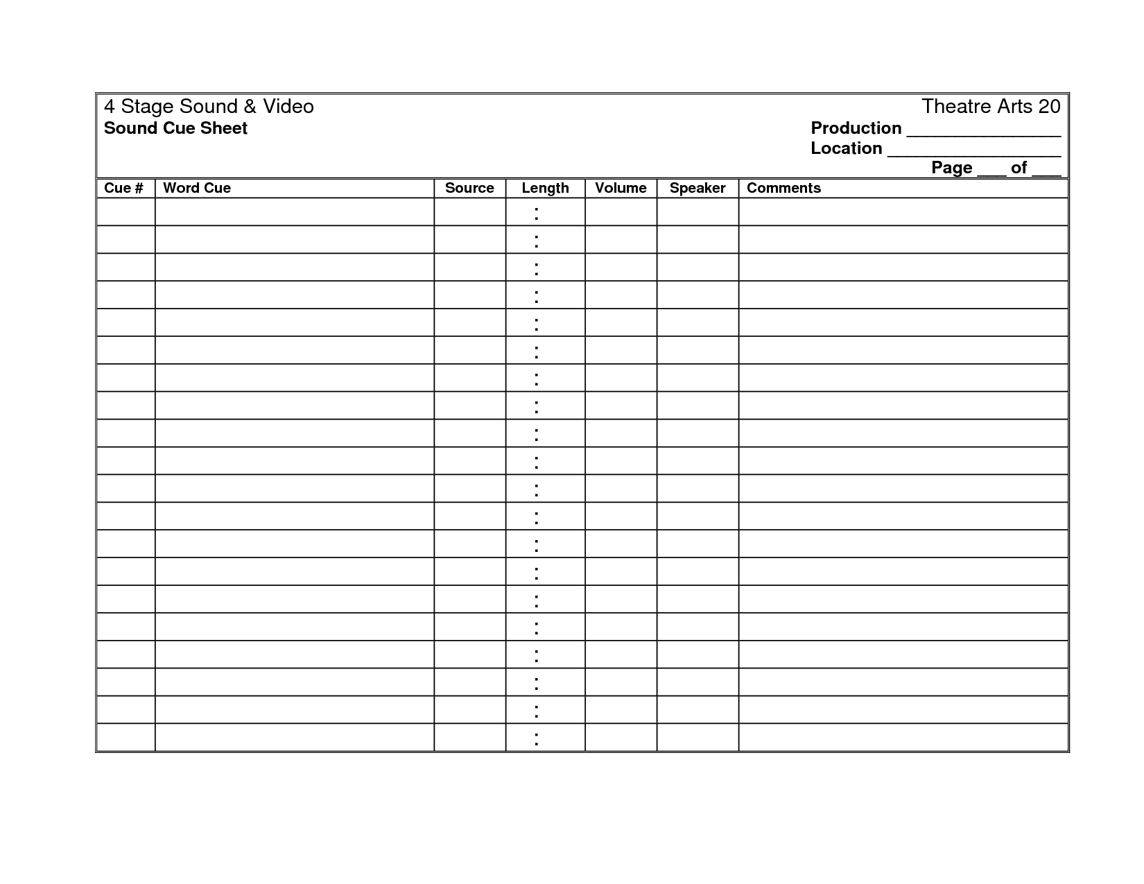 27 Images Of Cooks Production Sheet Template | Masorler With Sound Report Template