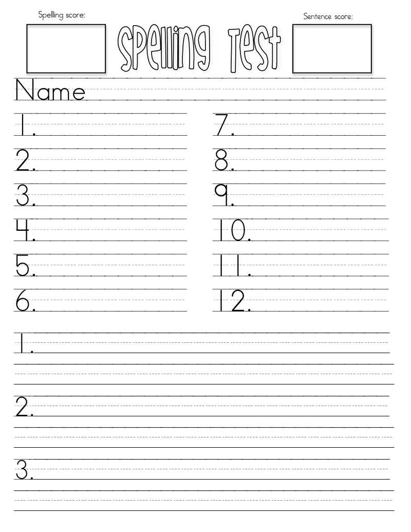 29 Images Of Spelling Words Test Template 9 | Jackmonster Regarding Test Template For Word