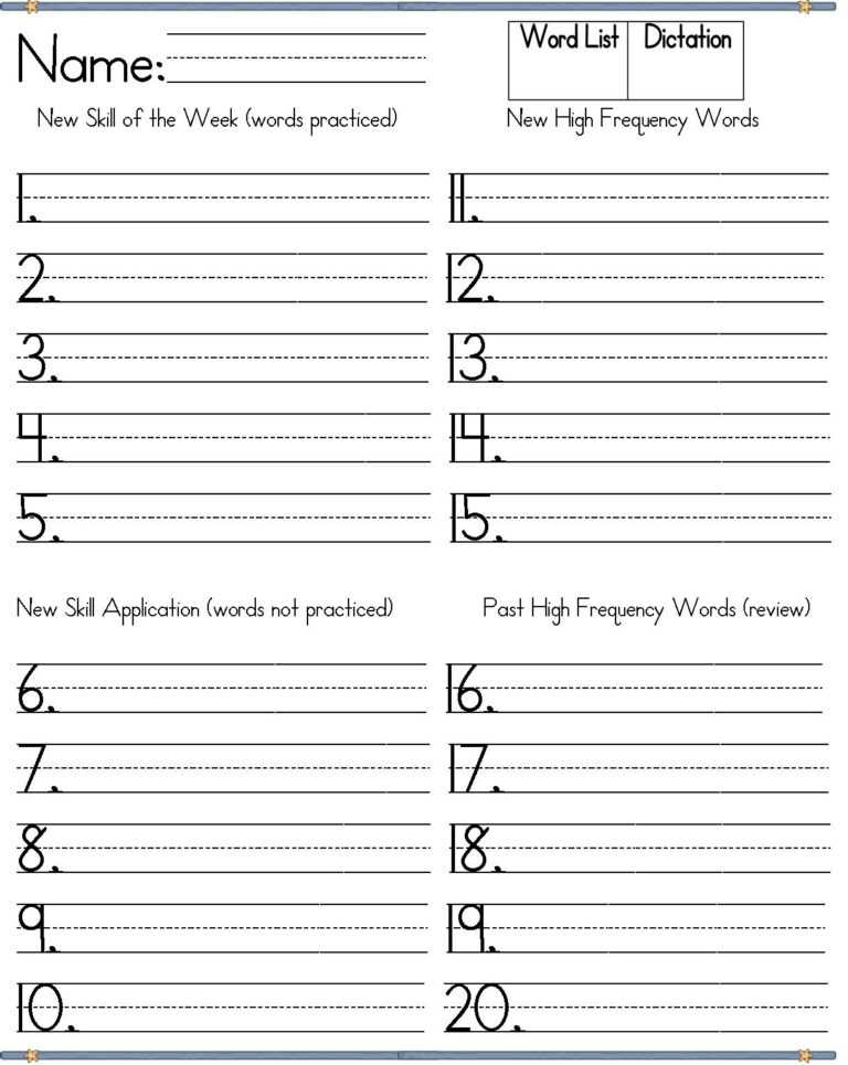 30 Images Of 3Rd Grade Spelling Test Template 10 Words Intended For