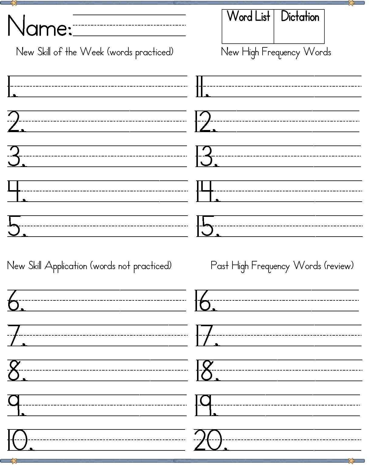 30 Images Of 3Rd Grade Spelling Test Template 10 Words Intended For Test Template For Word
