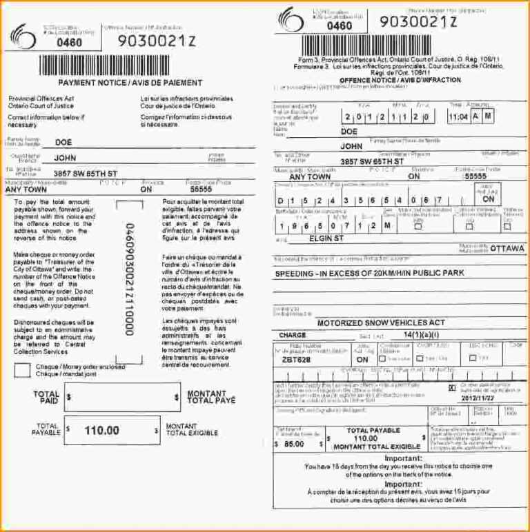 Parking Ticket Template – Fill Online, Printable, Fillable with Blank ...