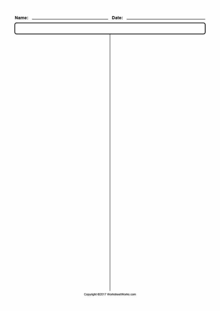 30 Printable T-Chart Templates & Examples – Template Archive throughout