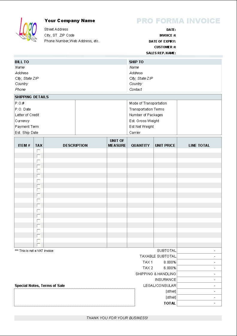30 Pro Forma Invoice Form | Andaluzseattle Template Example Intended For Free Proforma Invoice Template Word