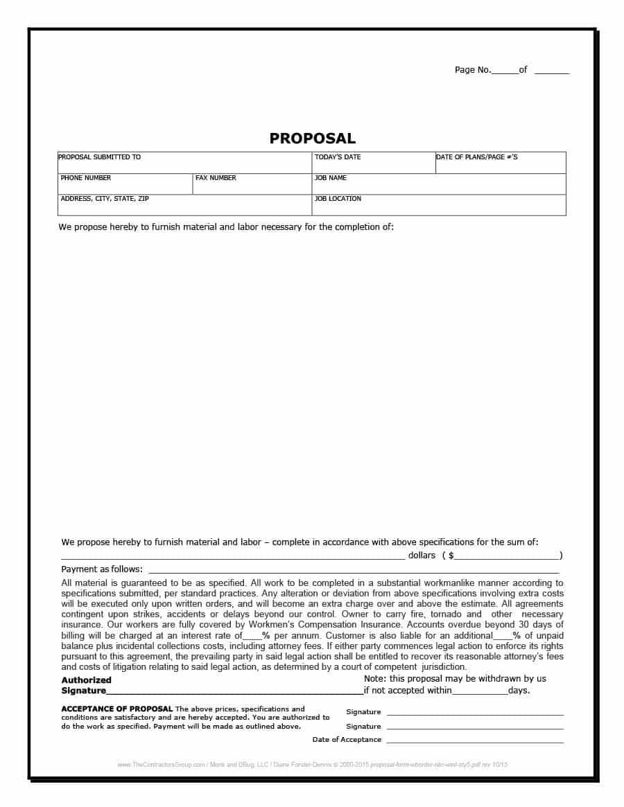31 Construction Proposal Template & Construction Bid Forms With Regard To Free Construction Proposal Template Word