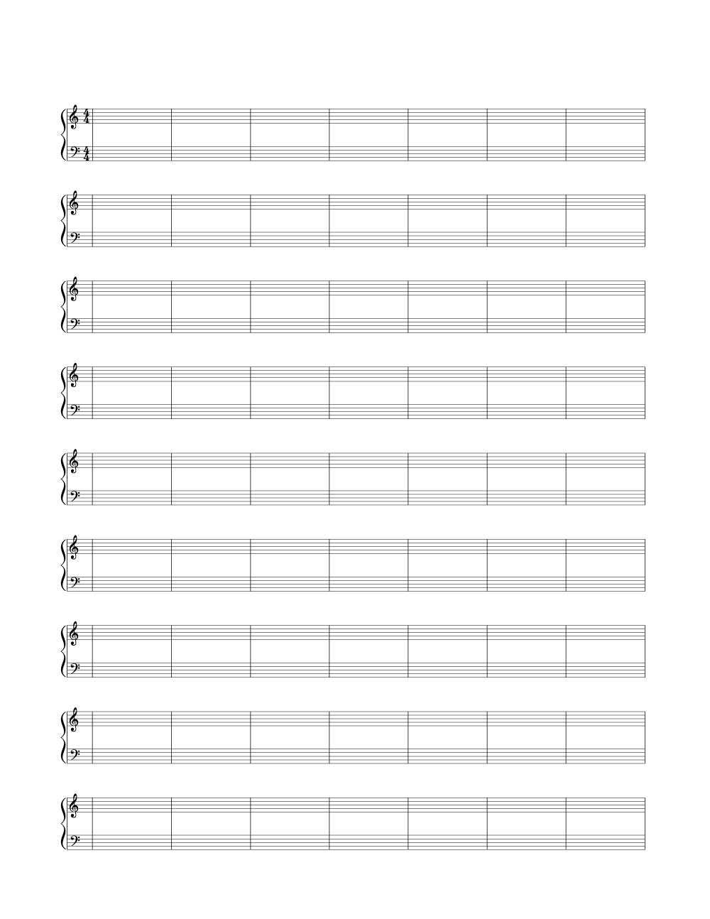 4/4 Time Signature Double Bar Blank Sheet Music | Woo! Jr Pertaining To Blank Sheet Music Template For Word