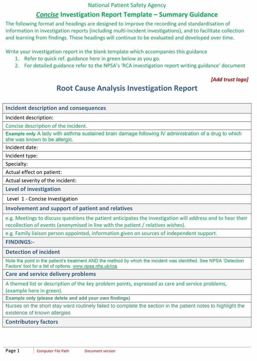 40+ Effective Root Cause Analysis Templates, Forms & Examples Intended For Root Cause Report Template