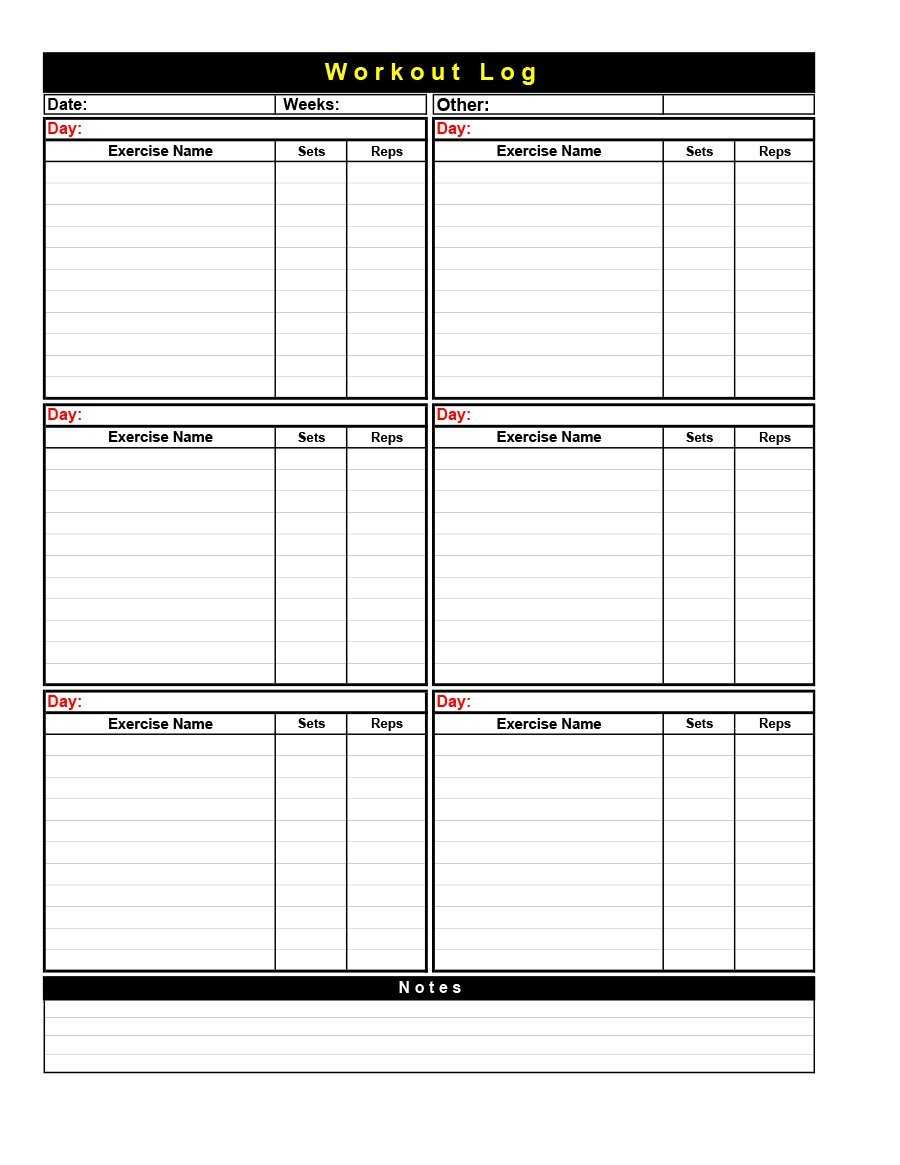 40+ Effective Workout Log & Calendar Templates ᐅ Template Lab In Blank Workout Schedule Template
