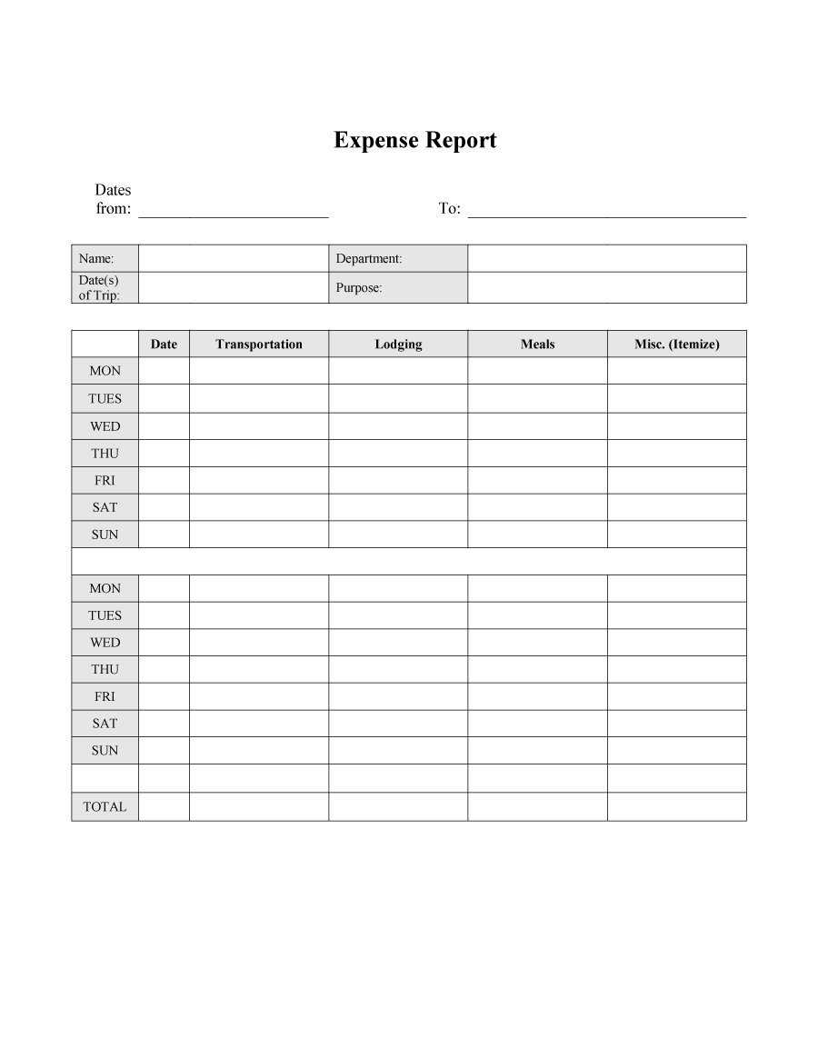 40+ Expense Report Templates To Help You Save Money ᐅ Throughout Company Expense Report Template