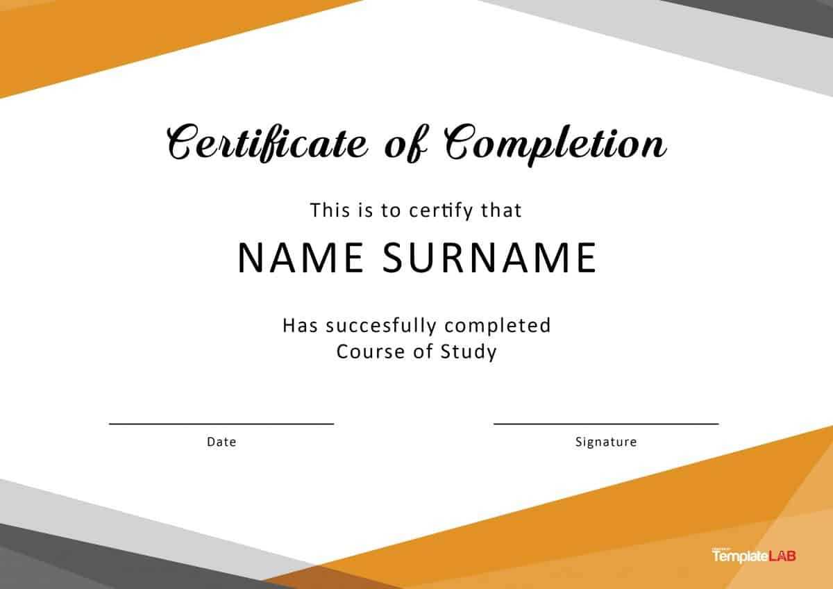 40 Fantastic Certificate Of Completion Templates [Word Intended For Training Certificate Template Word Format