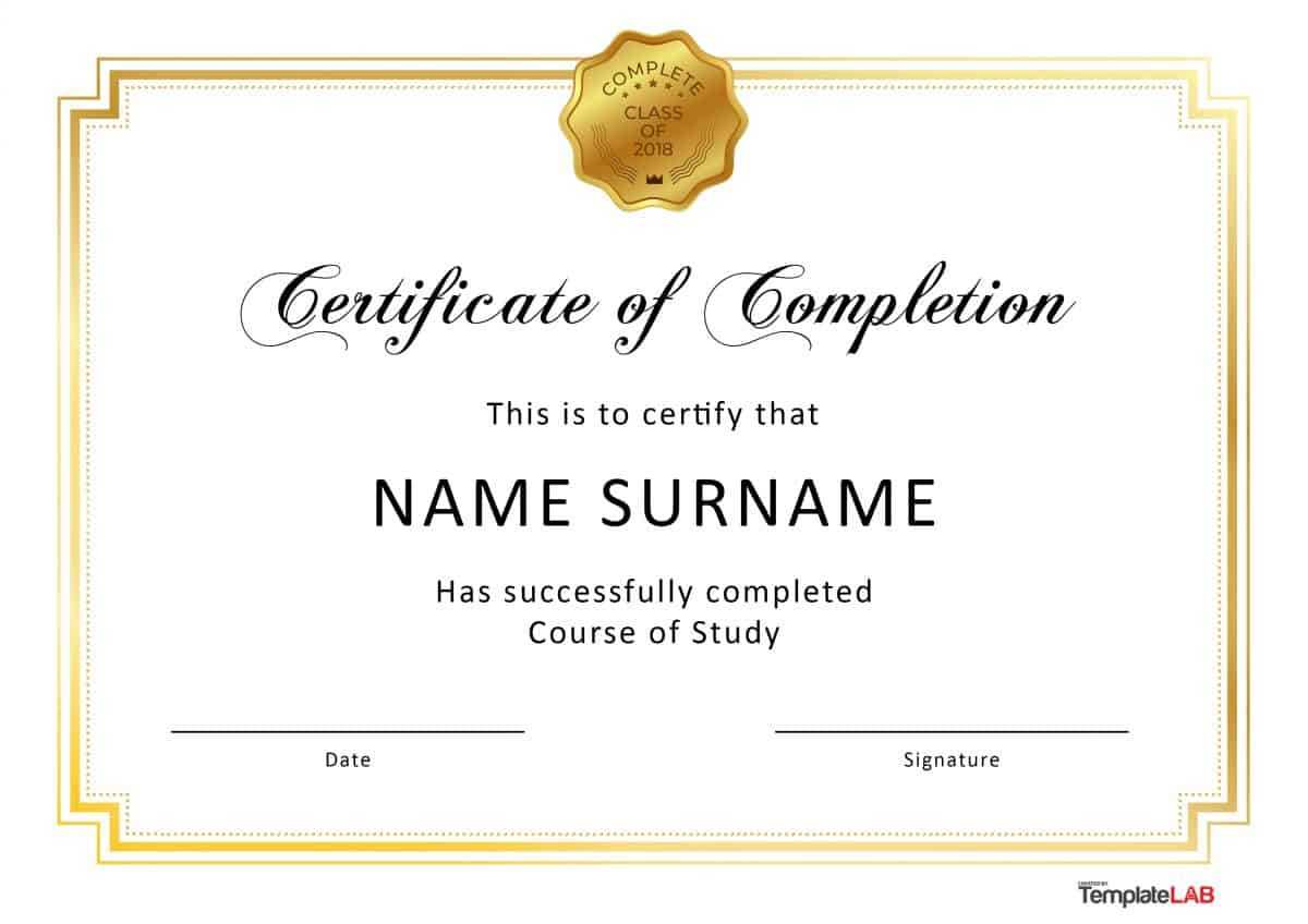 40 Fantastic Certificate Of Completion Templates [Word Pertaining To Certificate Of Participation Template Word