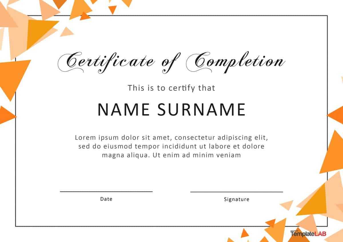 40 Fantastic Certificate Of Completion Templates [Word Pertaining To Certificate Of Participation Template Word