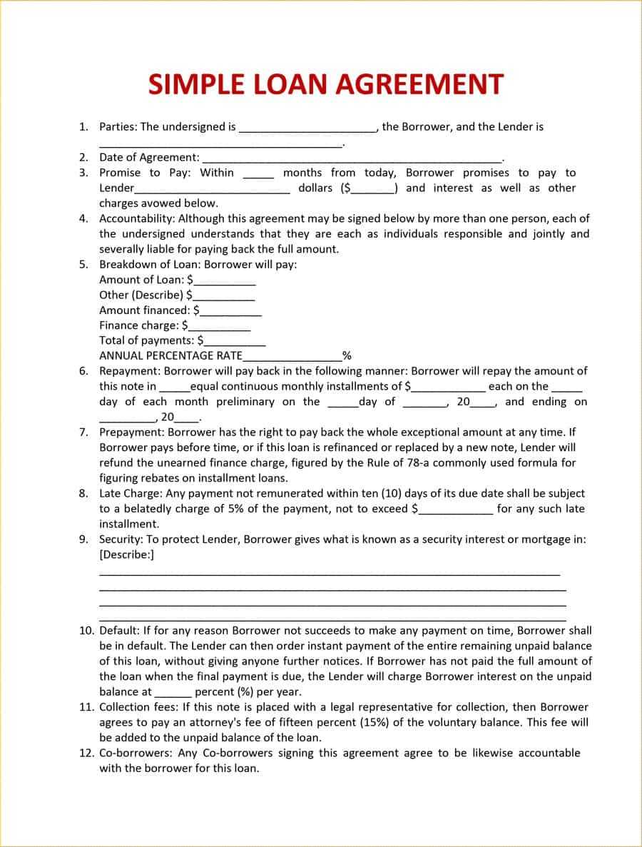 40+ Free Loan Agreement Templates [Word & Pdf] ᐅ Template Lab Inside Blank Loan Agreement Template