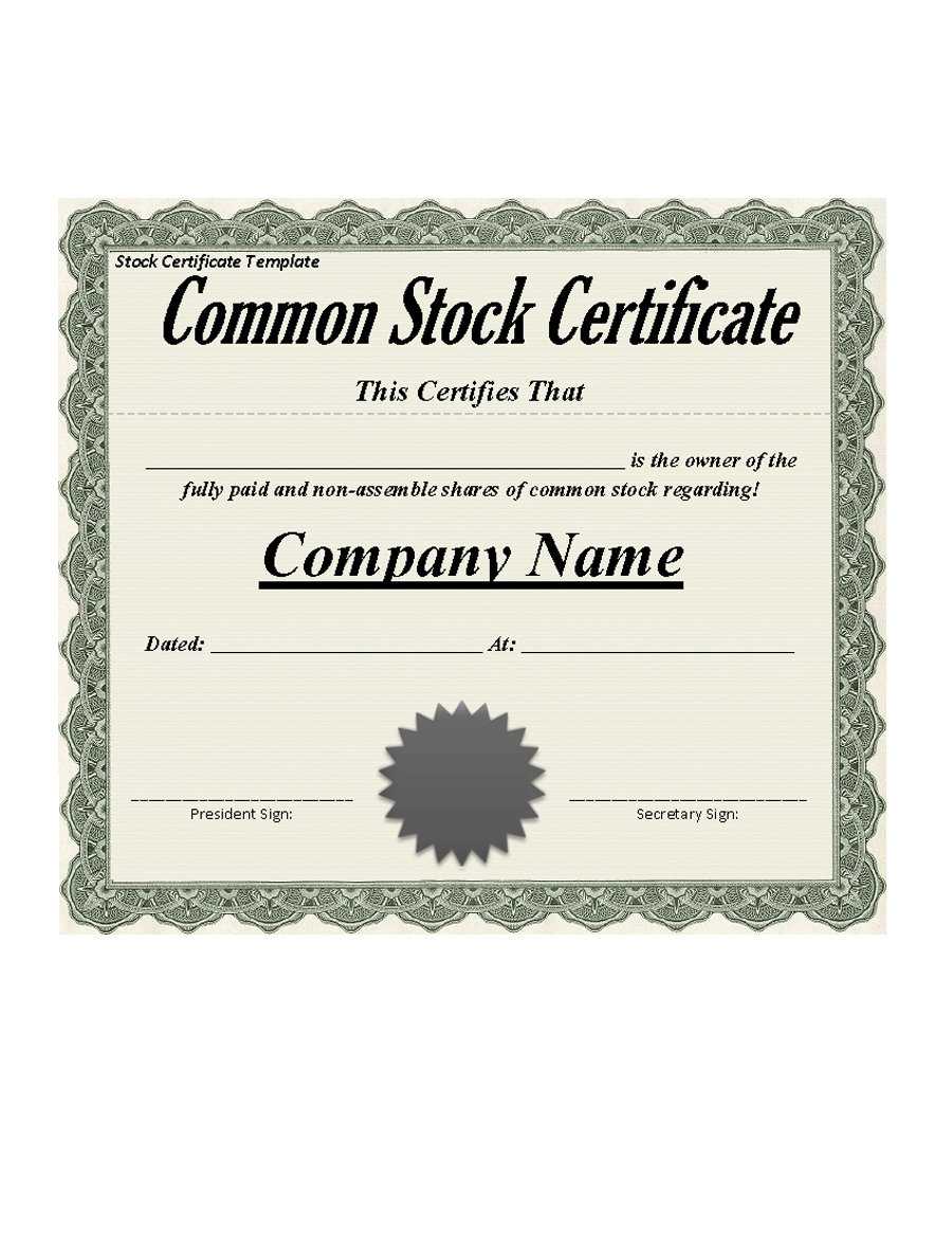 40+ Free Stock Certificate Templates (Word, Pdf) ᐅ Template Lab Pertaining To Blank Share Certificate Template Free