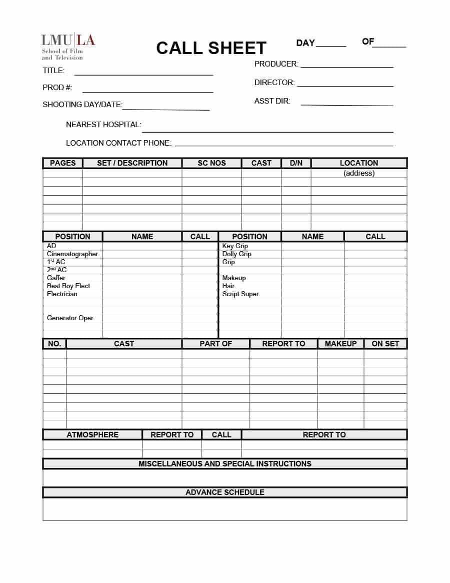 40+ Printable Call Log Templates In Microsoft Word And Excel Pertaining To Blank Call Sheet Template