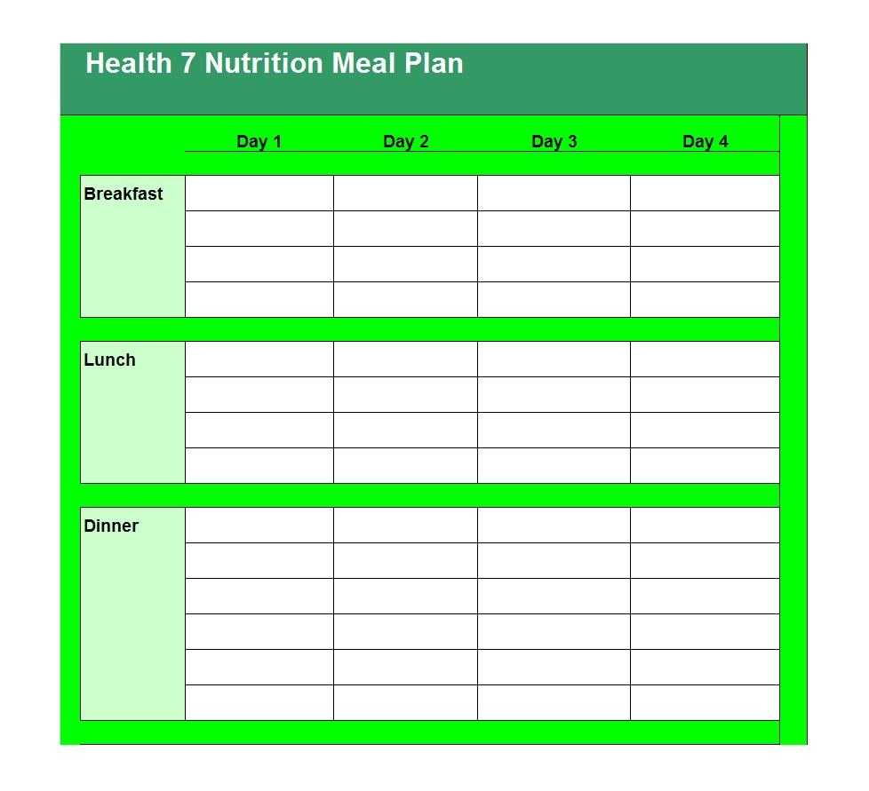 40+ Weekly Meal Planning Templates ᐅ Template Lab Regarding Meal Plan Template Word