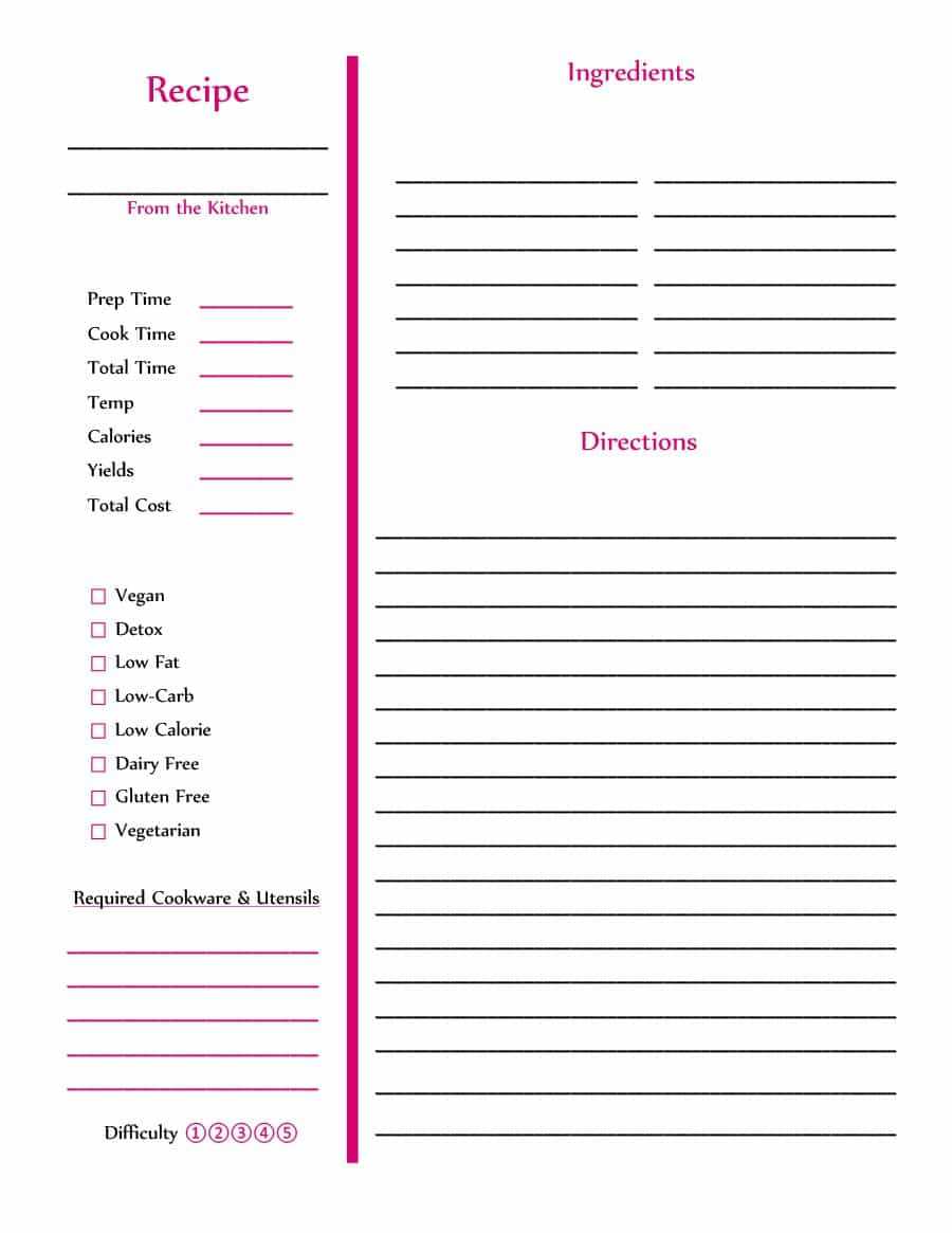 44 Perfect Cookbook Templates [+Recipe Book & Recipe Cards] In Blank Table Of Contents Template Pdf