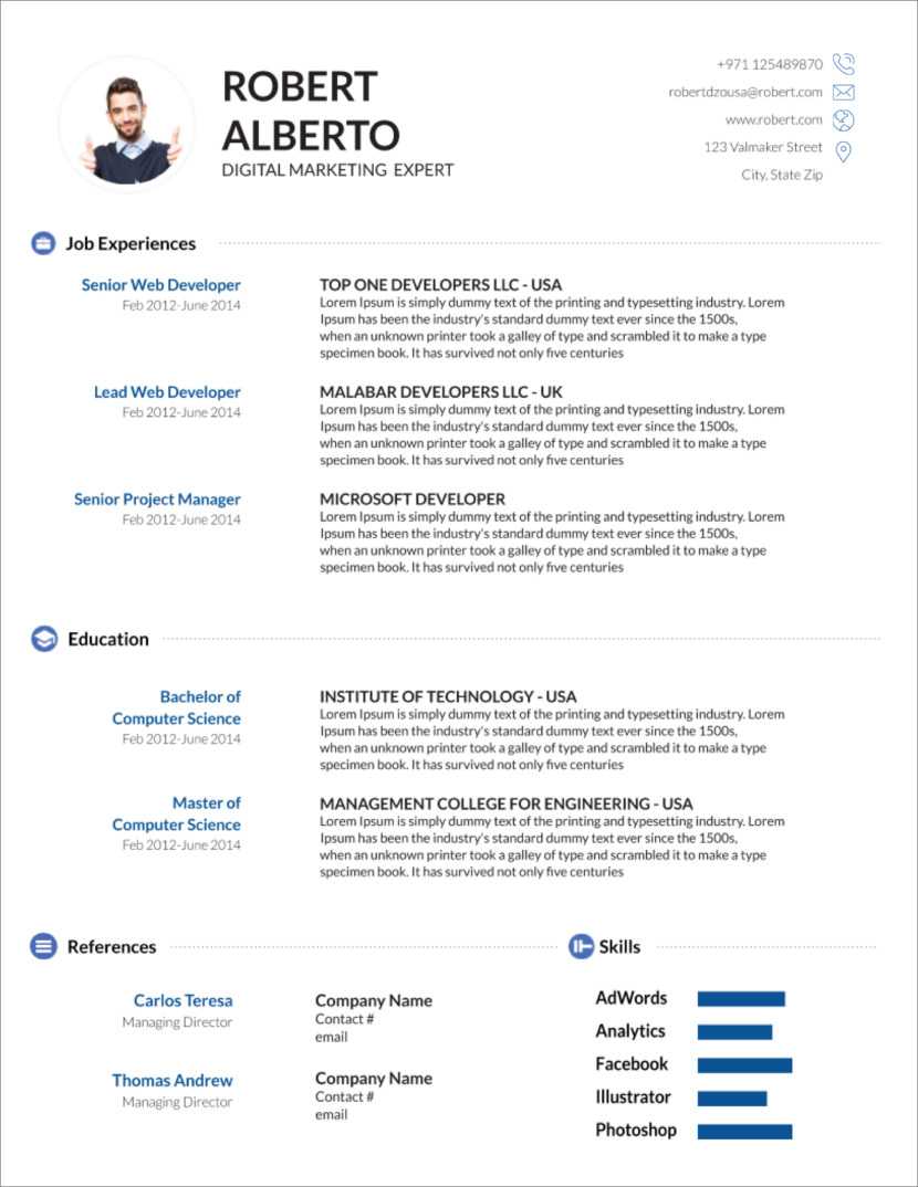 45 Free Modern Resume / Cv Templates – Minimalist, Simple For How To Create A Cv Template In Word