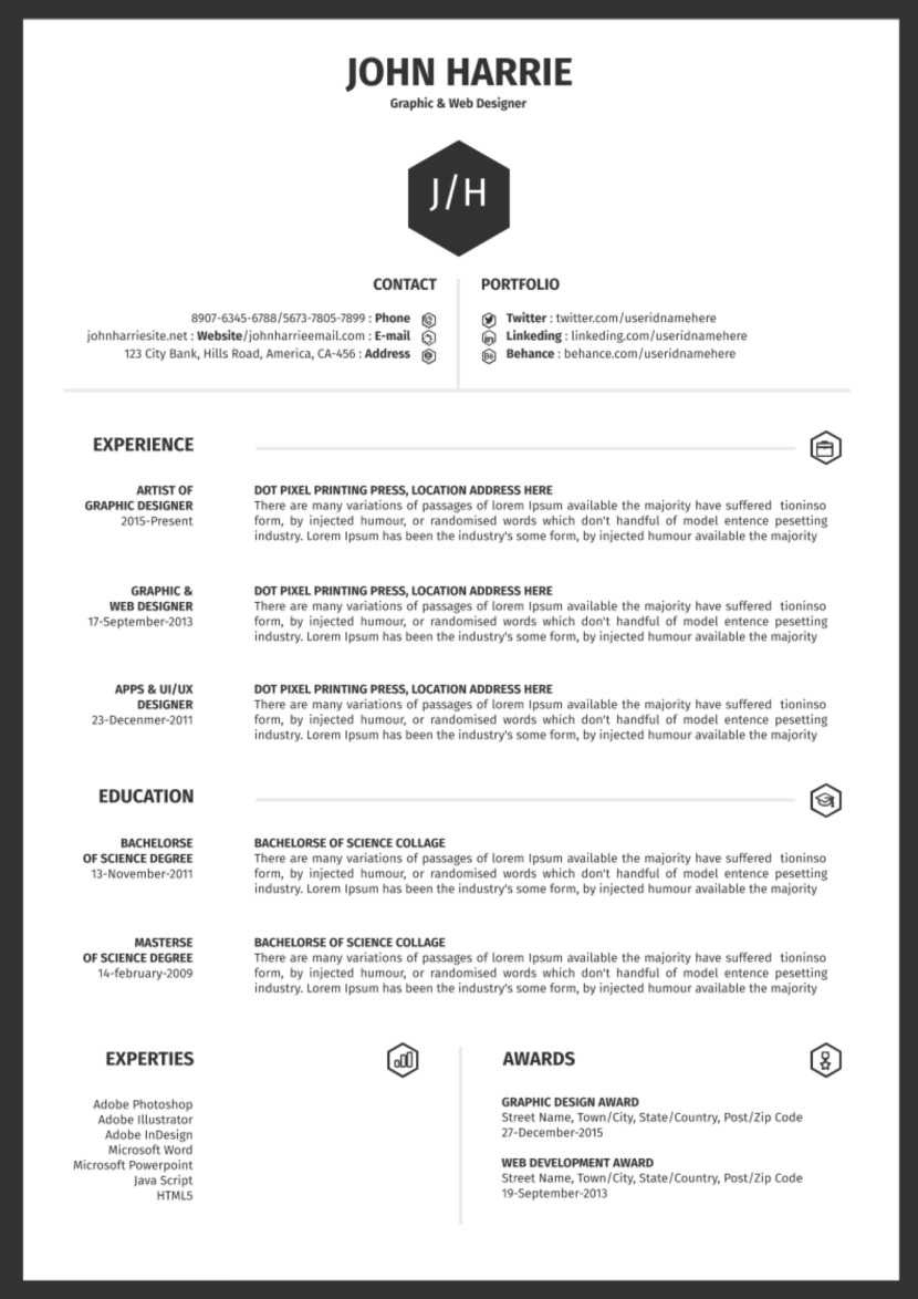 45 Free Modern Resume / Cv Templates – Minimalist, Simple Within Free Printable Resume Templates Microsoft Word