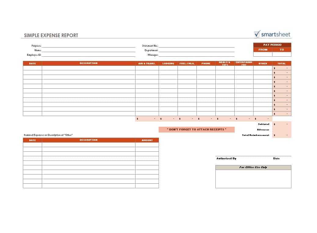 46 Travel Expense Report Forms & Templates – Template Archive Regarding Monthly Expense Report Template Excel