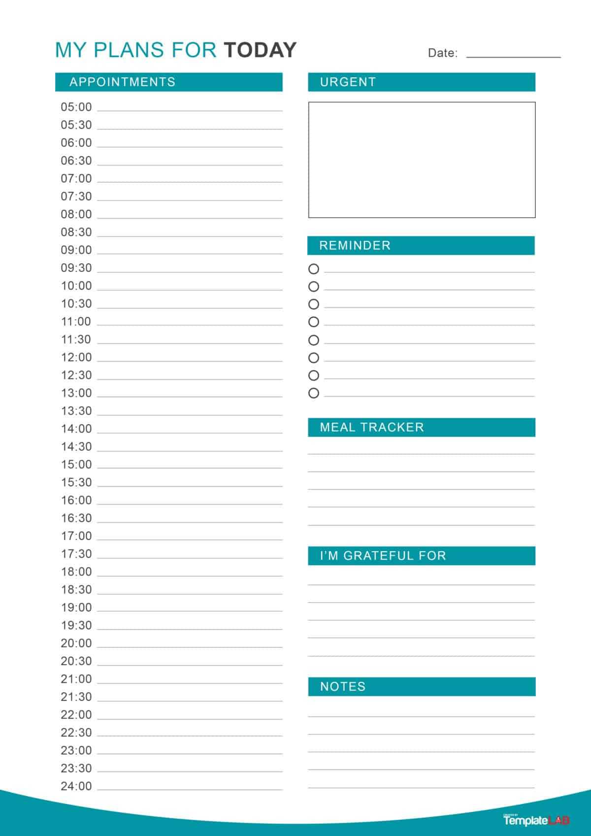 47 Printable Daily Planner Templates (Free In Word/excel/pdf) Regarding Printable Blank Daily Schedule Template